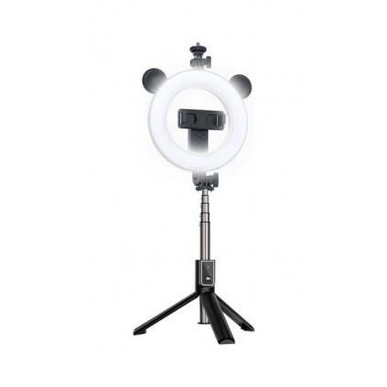 Bluetooth selfie tyč Ring Light P40D-4 s LED osvetlením čierna