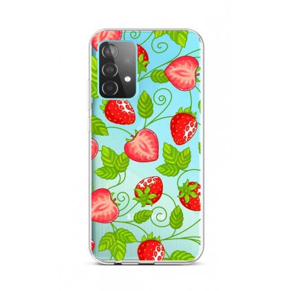 Zadný silikónový kryt na Samsung A52 Strawberries