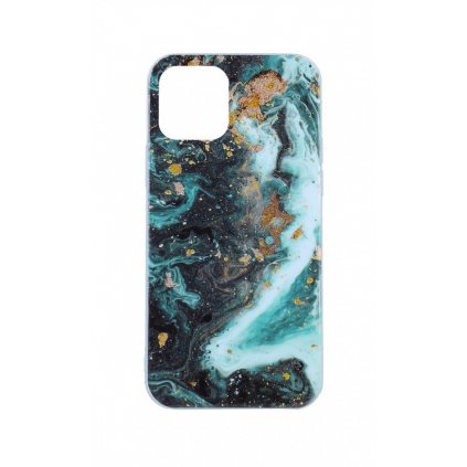 Zadný pevný kryt na iPhone 11 Pro Marble Glitter zelený