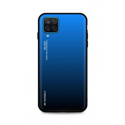 Zadný pevný kryt LUXURY na Samsung A12 dúhový modrý