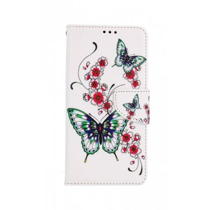 Flipové púzdro na Samsung A52 Motýlci s kvetinou