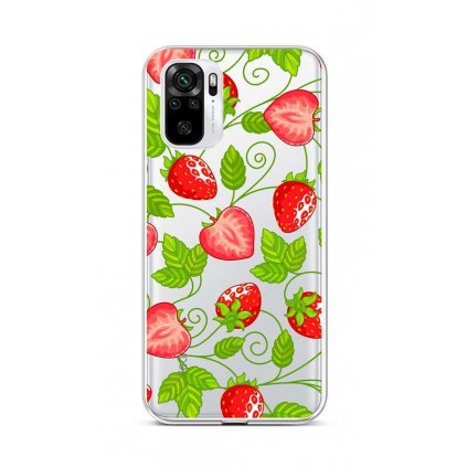 Zadný silikónový kryt na Xiaomi Redmi Note 10 Strawberries