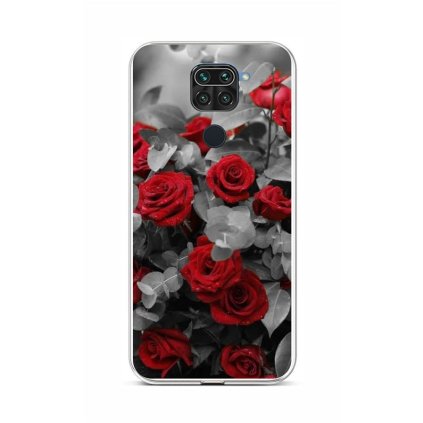 Zadný silikónový kryt na Xiaomi Redmi Note 9 Červené ruže mix