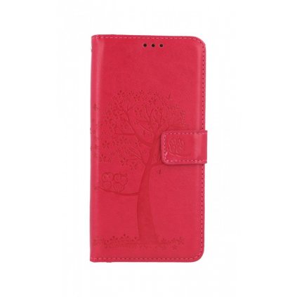 Flipové puzdro na Xiaomi Redmi Note 10 Tmavo ružový strom sovičky