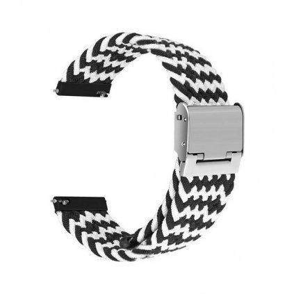 Pletený remienok Braid pre Apple Watch 3-4-5-6-SE 38-40mm čierno-biely