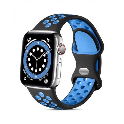 Silikónový remienok Bubble pre Apple Watch 3-4-5-6-SE 38-40mm čierno-modrý