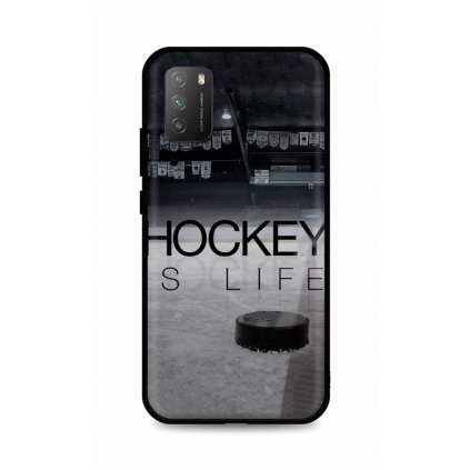 Zadný silikónový kryt DARK na Xiaomi Poco M3 Hockey Is Life
