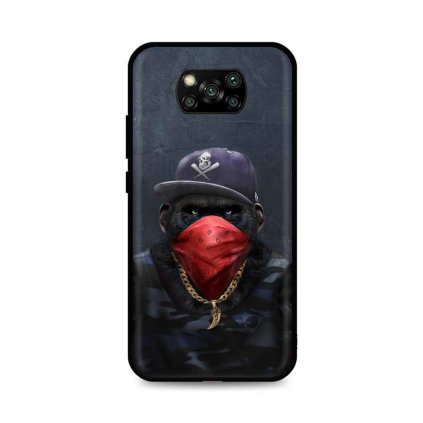 Zadný silikónový kryt DARK na Xiaomi Poco X3 Monkey Gangster