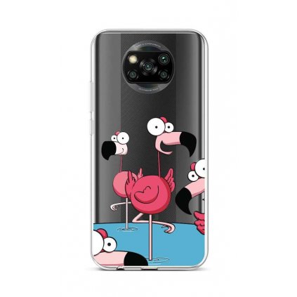 Zadný silikónový kryt na Xiaomi Poco X3 Cartoon Flamingos