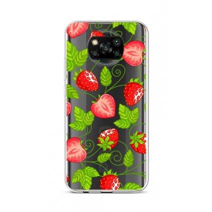 Zadný silikónový kryt na Xiaomi Poco X3 Strawberries