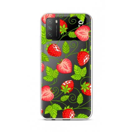 Zadný silikónový kryt na Xiaomi Poco M3 Strawberries