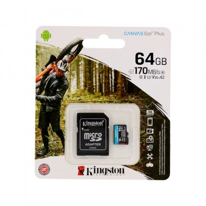 Pamäťová karta Kingston 64GB micro SDXC Canvas Go Plus