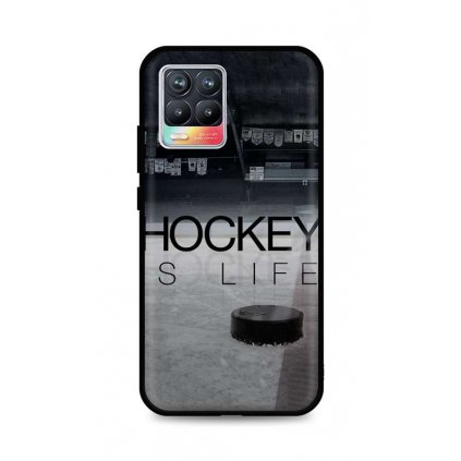 Zadný silikónový kryt DARK na Realme 8 Hockey Is Life