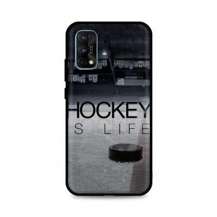 Zadný silikónový kryt DARK na Realme 7 Pro Hockey Is Life