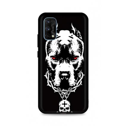 Zadný silikónový kryt DARK na Realme 7 Pro Fighting Dog