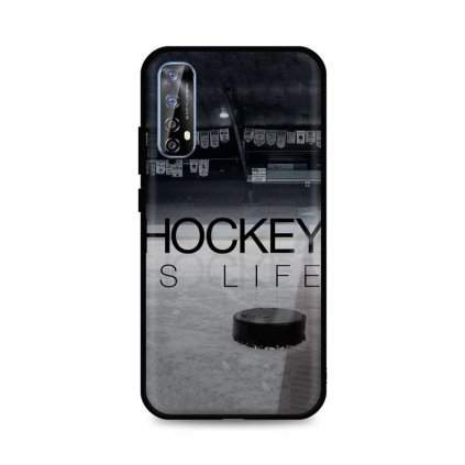 Zadný silikónový kryt DARK na Realme 7 Hockey Is Life