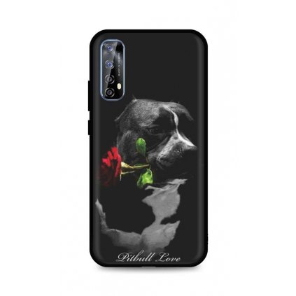 Zadný silikónový kryt DARK na Realme 7 Pitbull Love