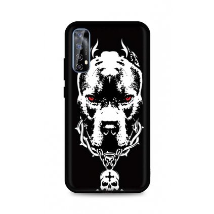 Zadný silikónový kryt DARK na Realme 7 Fighting Dog