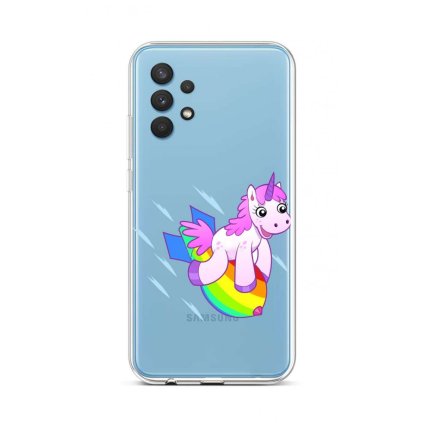 Zadný silikónový kryt na Samsung A32 Flying Unicorn