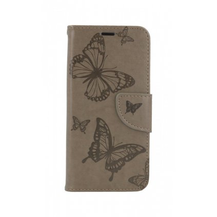 Flipové púzdro na iPhone 12 Butterfly sivé