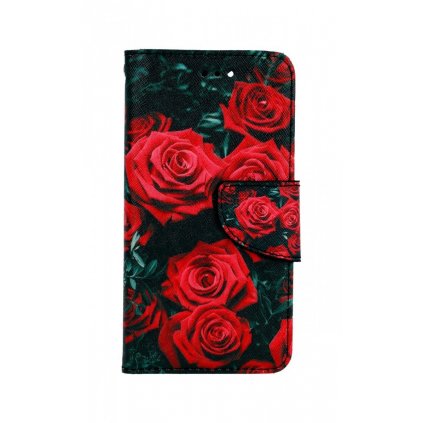 Flipové púzdro na iPhone SE 2020 Červené ružičky