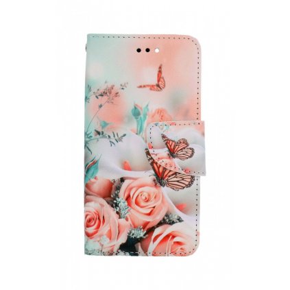 Flipové púzdro na iPhone SE 2020 Ruže s motýľom