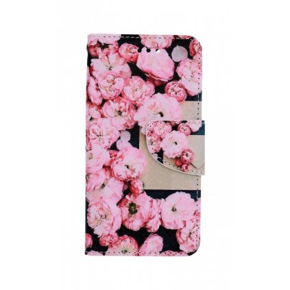 Flipové púzdro na iPhone SE 2020 Ružové kvety