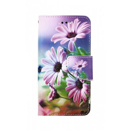 Flipové púzdro na iPhone SE 2020 Fialové kvety