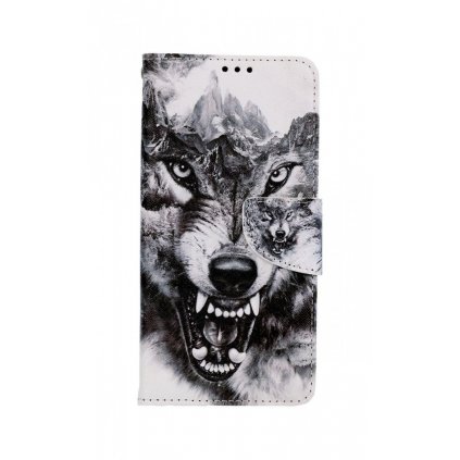 Flipové púzdro na Samsung A52 Čiernobiely vlk