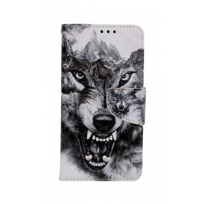 Flipové púzdro na iPhone 11 Čiernobiely vlk