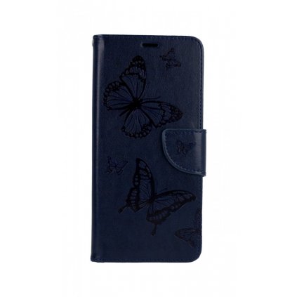 Flipové púzdro na Samsung A22 5G Butterfly modré tmavé
