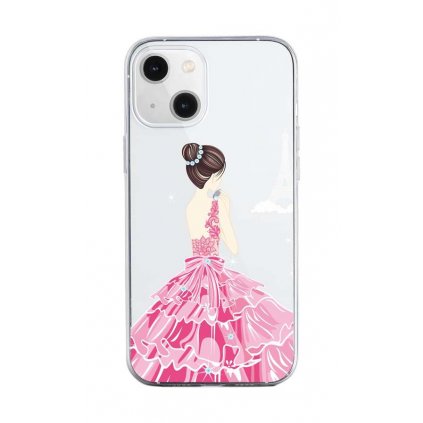 Zadný silikónový kryt na iPhone 13 Pink Princess