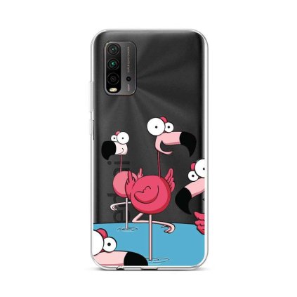 Zadný silikónový kryt na Xiaomi Redmi 9T Cartoon Flamingos