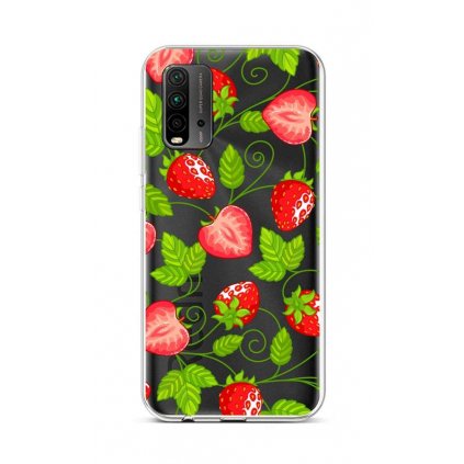 Zadný silikónový kryt na Xiaomi Redmi 9T Strawberries