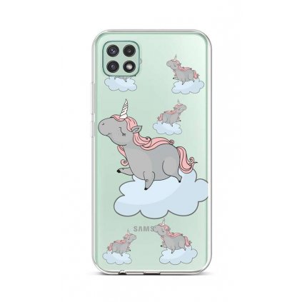 Zadný silikónový kryt na Samsung A22 5G Grey Unicorns