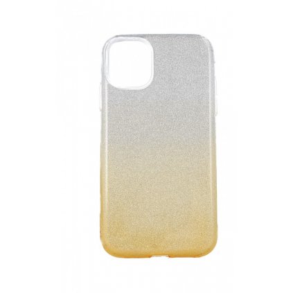 Zadný pevný kryt na iPhone 13 Mini glitter strieborno-oranžový