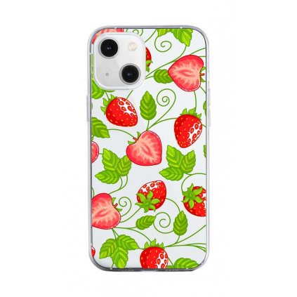 Zadný silikónový kryt na iPhone 13 mini Strawberries