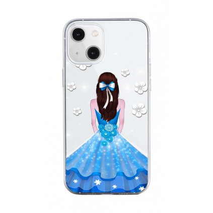 Zadný silikónový kryt na iPhone 13 mini Blue Princess