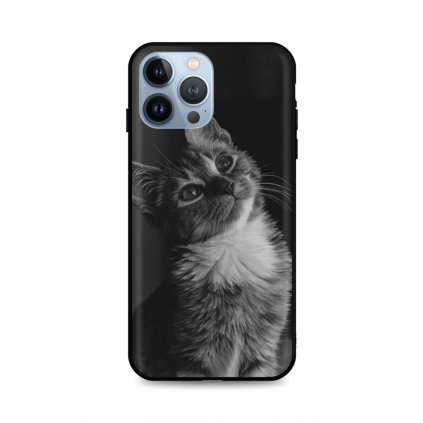Zadný silikónový kryt DARK na iPhone 13 Pro Max Cute Cat
