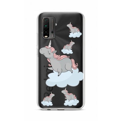 Zadný silikónový kryt na Xiaomi Redmi 9T Grey Unicorns