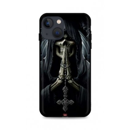 Zadný silikónový kryt DARK na iPhone 13 mini Grim Reaper