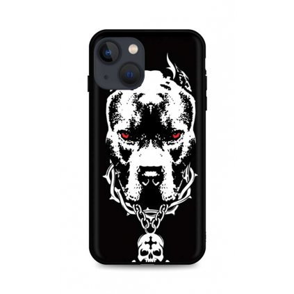 Zadný silikónový kryt DARK na iPhone 13 mini Fighting Dog