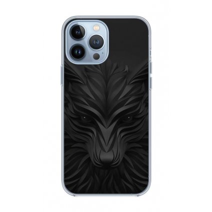 Zadný silikónový kryt na iPhone 13 Pro Max Čierny vlk