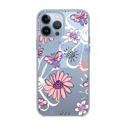 Zadný silikónový kryt na iPhone 13 Pro Max Flowers