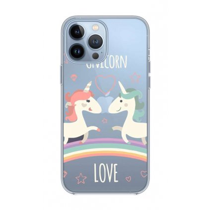 Zadný silikónový kryt na iPhone 13 Pro Max Unicorn Love
