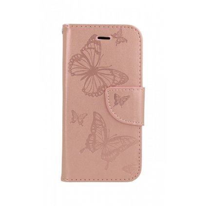 Flipové puzdro na iPhone SE 2020 Butterfly ružové svetlé