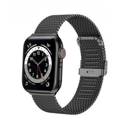 Oceľový remienok LUXURY pre Apple Watch 3-4-5-6-SE 38-40 mm čierny