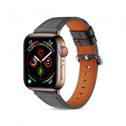 Kožený remienok Luxury pre Apple Watch 3-4-5-6-SE 38-40mm čierny