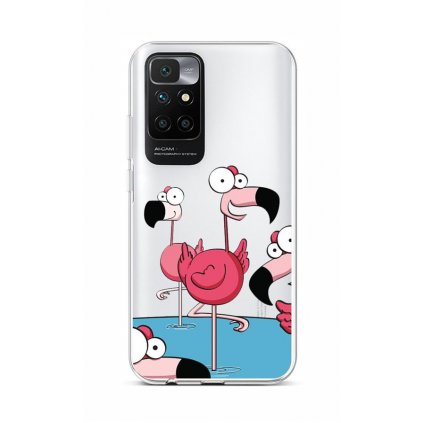 Zadný silikónový kryt na Xiaomi Redmi 10 Cartoon Flamingos