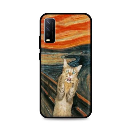 Zadný silikónový kryt DARK na Vivo Y11s Scared Cat